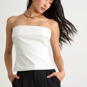 Lulu's White Strapless Blouse